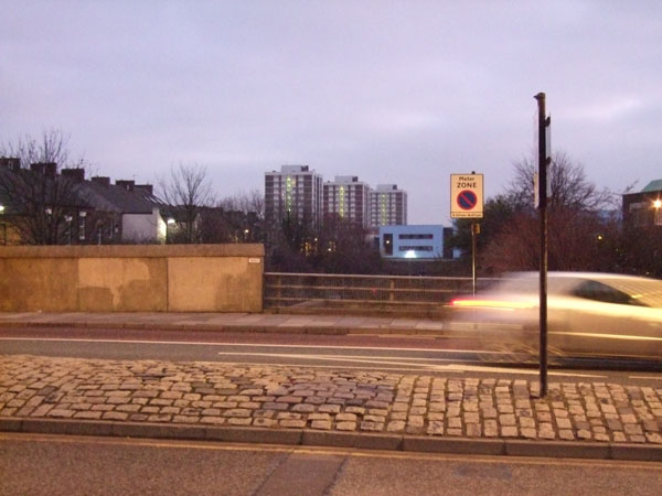 winter dusk, newcastle, uk